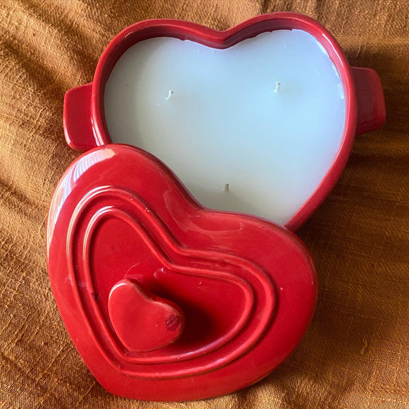 The Red Heart Candle