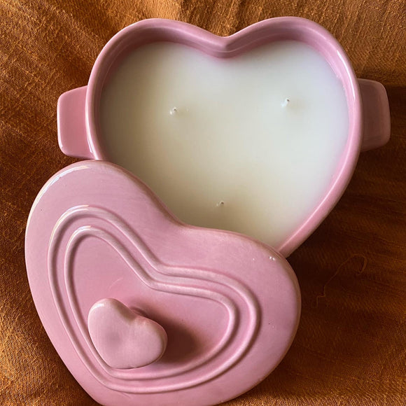 The Pink Heart Candle